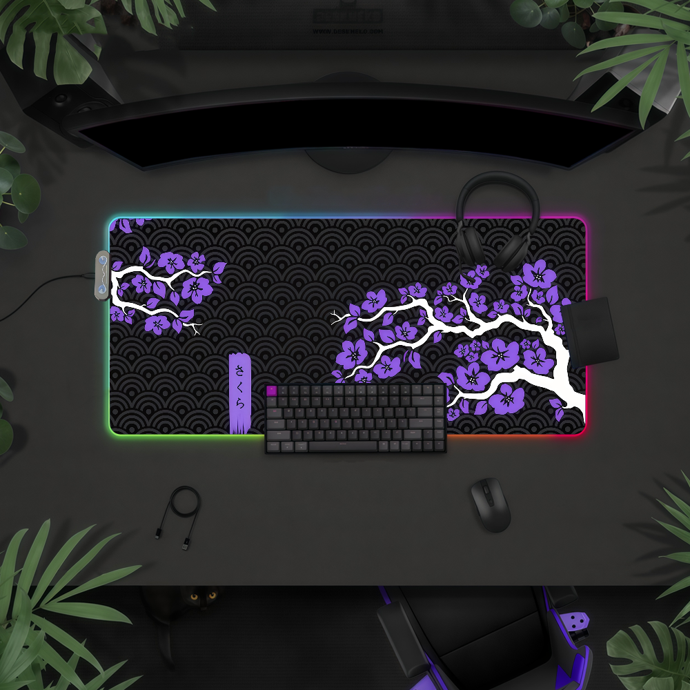 Rgb Keyboard Wrist Rest - Japan Sakura Mouse Pad Waterproof RGB