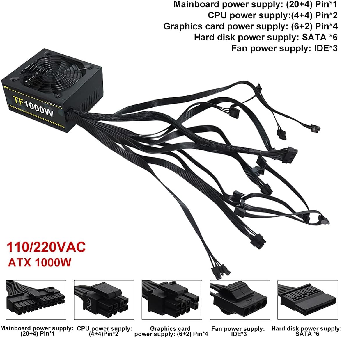 1000W 100-240V ATX Gold Power  - Pc Unit For Gaming recension och pris