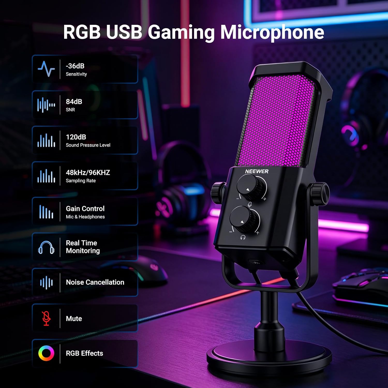 AI USB Podcasting Microphone,  - Gaming Controller recension och pris