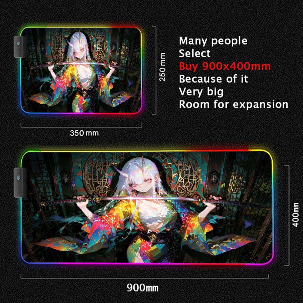 Japan Samurai Girl Mouse Pad L - Rgb Keyboard Wrist Rest recension och pris